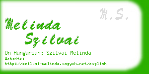 melinda szilvai business card